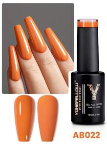 10ML YOKEFELLOW Orange Gel Nail Polish Set, Pumpkin Orange Color Red Black Semi-Permanent Fall Acrylic Nails Set Collection For Nails Soak Off UV/LED For Home Salon Nail Art DIY And Holiday Gift Collection For Women Girls - 彩色 - 查看 12