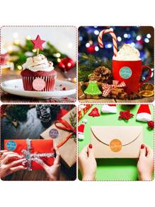 500pcs/Roll Birthday Graffiti Self-Adhesive Stickers, 1 Inch Round, 18 Patterns, Black Print/Colorful Foil, Birthday Party Decoration, Gift Wrapping, Envelope Card, Commercial DIY Decor Labels, PVC Waterproof Sealing Stickers - Multicolor - View 6