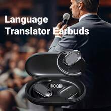 Compact 144-Language Translator Earbuds With Wireless & USB Charging Case - Secure Fit For Travel & Business, Supports Music & Calls - 黑色 - 查看 9