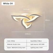 Luminaire de plafond moderne à LED avec fleurs, décoration de maison. Luminaire de plafond simple et de luxe en aluminium/fer avec lumière blanche fraîche/blanche chaude 5500-6000K/2700-3500K pour salon, chambre, chambre d'enfant, salle à manger, restaurant, café, vestiaire, bureau moderne. Luminaire décoratif d'intérieur noir et blanc