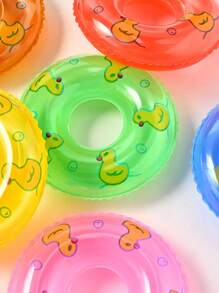 5/10pcs Summer Pool Inflatable Toy Floating Water Duck Donut Printed Inflatable Swimming Ring For All Kinds Of Pool Play