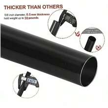 Yafa Home Fashion Adjustable Curtain Rod For Windows, 3/4 Inch Pole Single Curtain Rod With Ball Finials, All Hardware Included. (Black, 30" - 45") - 黑色 - 查看 2