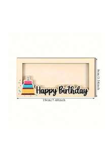 1 件生日钱礼盒木质卡片盒现金夹现金信封钱包生日礼物 DIY 派对礼物