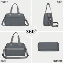 Multi-Functional Travel Bag, Large Tote & Duffle Bag With Expandable Compartment, Wet/Dry Pocket, Versatile For Work, Travel, Weekend, School & Gym – Perfect For Women And Men, Stylish Design With Adjustable Shoulder Strap - Dark Grey - View 2