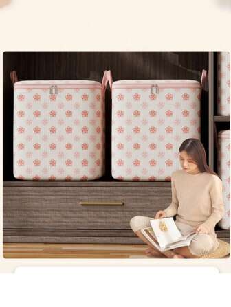 1pc, Large Capacity Waterproof Storage Bag - Durable Nylon, Non-Woven Fabric, Thickened Design Of Quilts And Clothing - Ideal For Family Organization And Holiday Packaging, Quilt Bags, Luggage Storage Bins,Room Decor,Bedroom Decor,Home Decor