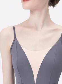 DonsGirl Bộ đồ múa ba lê hở lưng chữ V sâu thanh lịch gợi cảm dành cho nữ - Lý tưởng cho trang phục biểu diễn, tập luyện hàng ngày, luyện tập ba lê và tập thể dục thể thao - Xám - Xem 11