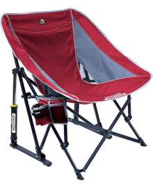 Pod Rocker Outdoor Rocking Chair With SunShade Canopy - Red - View 1