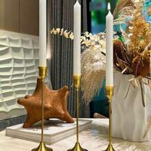 3pcs/Set Vintage Creative European Style Metal Candle Holders, Simple Design Decor For Wedding, Bar, Party, Living Room, Dining Room Gifts Birthday Graduation
