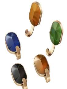 自粘装饰挂钩，重型防损墙钩，无需钻孔，可悬挂衣服/包包，强力粘胶家居浴室装饰 - 彩色 - 查看 11