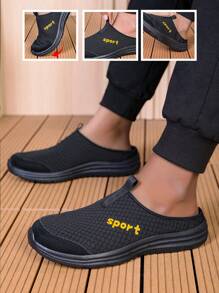 Sandalias deslizantes de malla para hombres, cómodas sandalias casuales de verano antideslizantes para exteriores