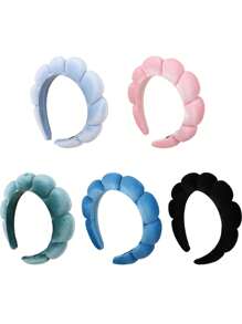 FURDANXINYI 1 chiếc băng đô cài tóc bằng nhung cao cấp, phụ kiện tóc mềm mại, bông xốp, băng đô trang điểm, phụ kiện tóc làm đẹp tại nhà. - Hồng - Xem 9