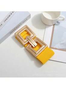 1 件女士简约新款带扣弹力腰带，时尚装饰腰带 - 彩色 - 查看 1