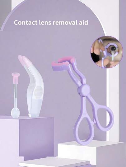 eyekan Contact Lens Applicator Tool Set, Eye Contact Removal Tweezers, Contact Lens Eyelid Wearing Tool With Contact Lens Case, Convenient Travel Kitmakeup