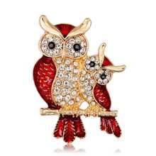 New Korean Style Drip Oil Rhinestone Brooch, Fashion Owl Brooch, Vintage Unique Lizard/Gecko Animal Brooch, Electroplated Antique Silver Animal Brooches, Suitable For Clothes, Bags And Hats, Perfect Gift For Friends - Enamel Cartoon Animal Pins For Reptile Lovers - Red - View 13