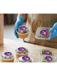 500 张/卷开斋节穆巴拉克新月自粘贴纸，粉红金圆形开斋节派对 DIY 装饰标签，伊斯兰礼品盒和袋子装饰用品，防水乙烯基贴纸