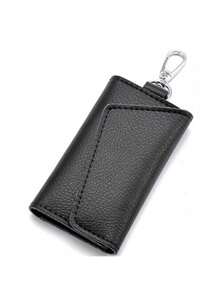 1 pieza Bolsa compacta para llaves, billetera con llavero organizada con cierre de broche , bolsa de llaves de moda con opciones de multicolor, accesorio unisex mini cartera