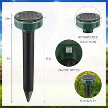 [Solar-Driven Strong Drive] 4 Equipped With Ultrasonic Mole Drive Devices: Effectively Protect The Courtyard And Bid Farewell To Hamster Intrusion. - Green - View 7