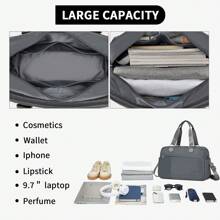 Multi-Functional Travel Bag, Large Tote & Duffle Bag With Expandable Compartment, Wet/Dry Pocket, Versatile For Work, Travel, Weekend, School & Gym – Perfect For Women And Men, Stylish Design With Adjustable Shoulder Strap - Dark Grey - View 6