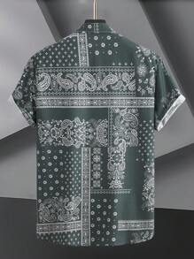 Men's Casual Color Block Short Sleeve Shirt