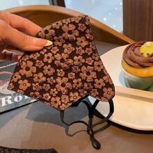 1 Pc Ditsy Floral 3D Warm Face Mask, Breathable Comfortable Winter Accessory For Women