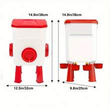 家禽喂养套装，自动鸡喂食器和饮水器套件，适用于鸟类、鸭子、鹅 - 易于使用，无需电池，鸟类喂养和饮水用品（塑料产品表面轻微划痕不可避免，不会影响外观和使用） - 彩色 - 查看 4