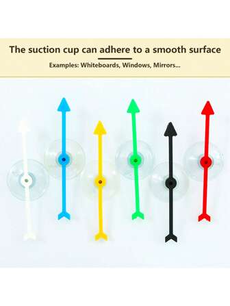 BELLKIDS 12 Stücke Pfeil Nadeln mit Saugnäpfen, Pfeilnadeln, drehbare Zeiger, Klassenzimmer-Aktivitäten, Familientreffen, Lernspiele, Lehrmittel