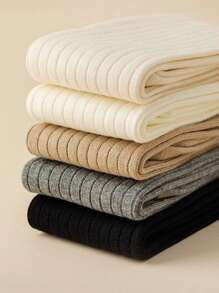 1双/2双/3双/5双装 女士过膝长袜，适合搭配靴子，舒适保暖 - 彩色 - 查看 4