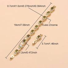 18K Gold Plated Colorful Cubic Zirconia Fashion Party Luxury Quality Wedding Bridal Elegant Jewelry Sets For Women Necklace Pendant Earrings Bracelet Ring 5-Piece Sets Gift
