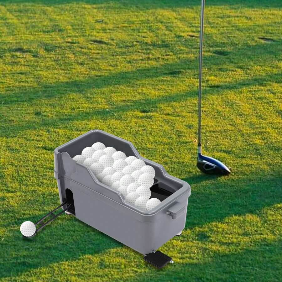 kangten Semi-Automatic Golf Ball Dispenser Golf Ball Pitching Machine Golf Ball Container - Grey - View 1
