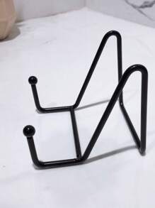 1pc Portable Modern Minimalist N-Shaped Metal Stand, Tabletop Vanity, Dinner Table, Wine Rack, Photo Frame, Decorative Display, Magazine & Book Holder, Bedside Cabinet - Black - View 4