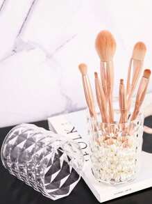 1 pieza Soporte para bolígrafos en forma de diamante, Organizador creativo para brochas de maquillaje, Caja de almacenamiento de cosméticos para lápices labiales