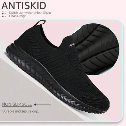 ASHION Womens Slip On Running Shoes Lightweight Tennis Shoes Sport Walking Sneakers