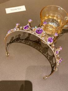 1pc Fashionable Crown Headband, Suitable For Performance And Birthday Use - Multicolor - View 5