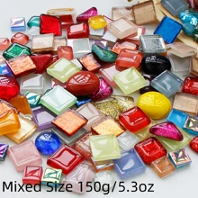 150g/5,3oz Azulejos de Mosaico de Vidro Tamanhos Mistos, Suprimentos DIY para Projetos Artísticos, Acessórios de Artesanato de Decoração para Casa, Suprimentos de Vidro