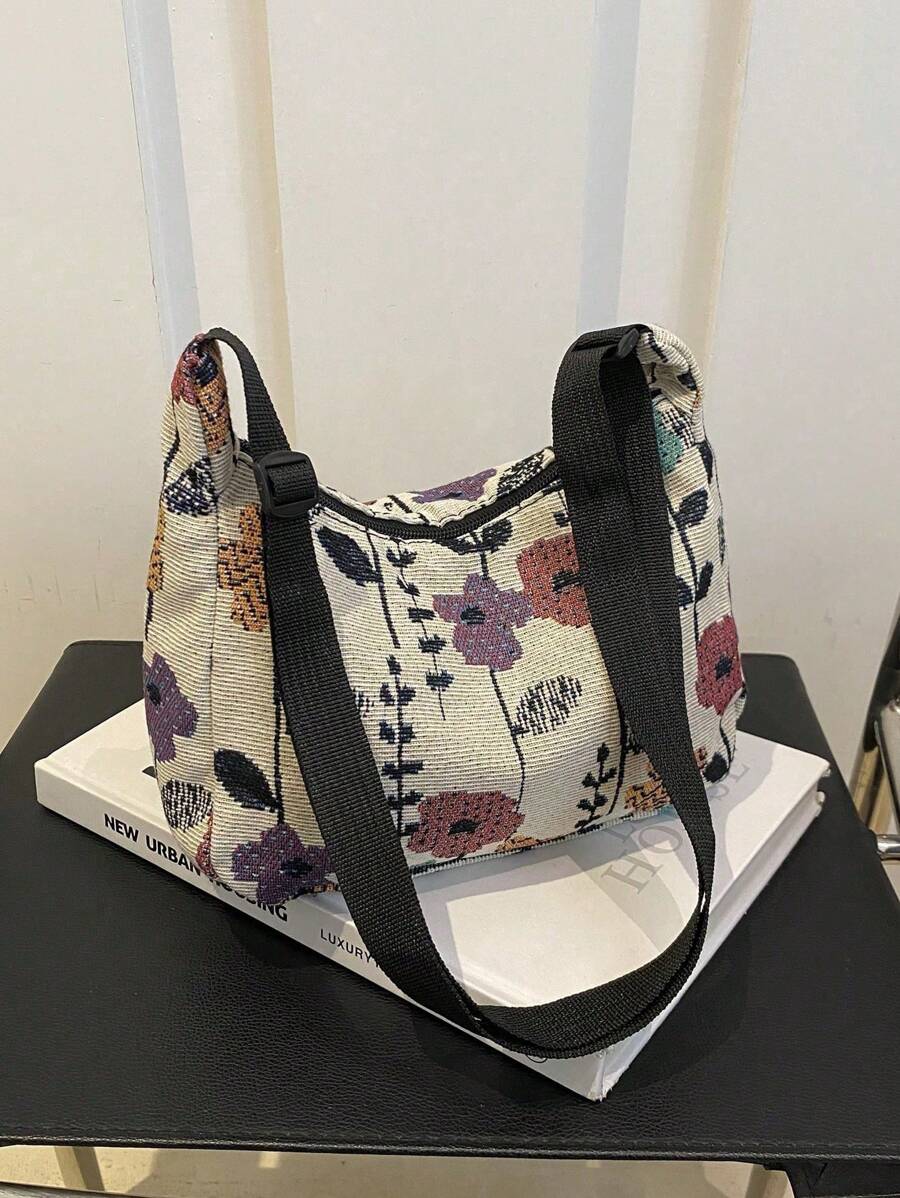 Retro Bohemian Crossbody Bag, Floral Retro Pattern Shoulder Bag, Vintage Hobo Bag, Women Handbag & Wallet Set