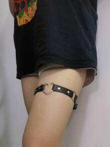 Women's Punk Sexy Simple Heart Thigh Garter Belt, Suitable For Everyday Wear