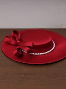 French Style Mini Hat, Bridal Hat, White Hat, Wedding Hat, Headdress Hat, Mini Hat, Women's Hat, Adult Hat, Retro Hat, Qipao Dress Hat, Veil Hat, Mini Hat, Women's Hat, Elegant Women's Hat, Women's Formal Hat - 1134 - View 9