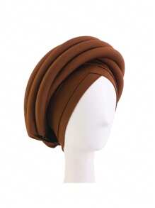 1pc African Style Handmade Flower Headdress, Luxurious Women Headscarf, Elegant For Important Occasions - Multicolor - View 4