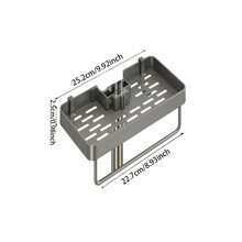 New Bathroom Shower Storage Rack, For Storing Shampoo, Shower Gel, And Other Items, With No-Drill Lifting Rod Bracket For Shower Tray