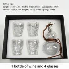 1 pezzo Brocca per vino in vetro vintage a forma di zucca, tazza per vino in pregiato vetro borosilicato con intagli, set da alcolici di stile cinese