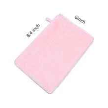 6 pièces Gant de toilette en microfibre doux pour le visage, gant de douche, gant démaquillant réutilisable, style européen, 15 cm x 20 cm