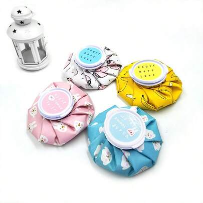 1 túi chườm đá tái sử dụng, túi chườm nóng/lạnh in hình dễ thương, túi chườm đá chống rò rỉ, thích hợp để điều trị sốt, bong gân, sơ cứu, chấn thương thể thao, làm mát mùa hè, dễ sử dụng, phù hợp cho gia đình, ngoài trời, phòng tập thể dục, du lịch, cho trẻ em và người lớn, phụ kiện sơ cứu và làm mát mùa hè thiết yếu, nhiều họa tiết đáng yêu.