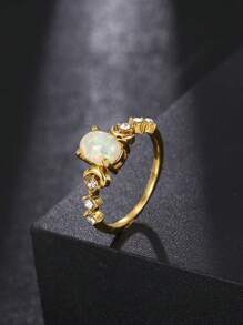 1 件时尚创意奢华闪亮独特波西米亚风格订婚/结婚戒指，适合日常佩戴 - 彩色 - 查看 4