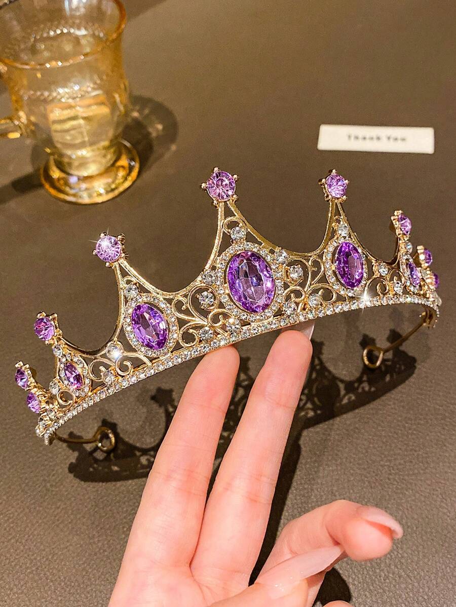 1pc Fashionable Crown Headband, Suitable For Performance And Birthday Use - Multicolor - View 1