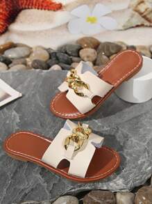 2025 New Children's Slippers, Fashion Slippers, Bohemian Style Slippers, Soft Sole Wear-Resistant Casual Slippers, Slippers, Golden Buckle Slippers