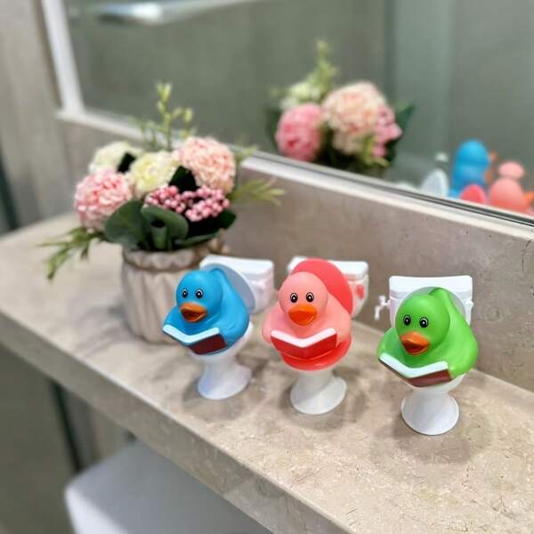 1 Set Of Bathroom Ducks (Random Colors), Reading Challenge Party Gifts, Reading Lover Gifts, Reading Plan Gifts