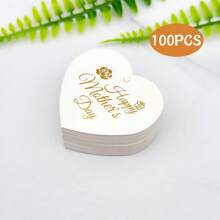 100PCS Heart Shaped Bronzing Labels With "Happy Mother's Day" Lettering For Mother's Day, Party Favors & Gift Box Decor - Multicolor - View 13