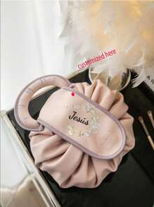 1 pieza Bolsa de maquillaje personalizable con patrón de nombre, de gran capacidad y a prueba de agua, regalo conveniente para llevar para novia, esposa, dama de honor, mejor amiga, ideal para natación, fitness, viajes, cumpleaños