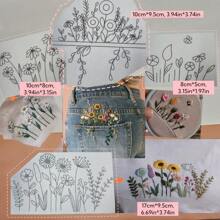 4Pcs Water-Soluble Embroidery Patches, Self-Adhesive, Beginner Embroidery, For Knitwear, Denim, And Sweatshirts DIY Kit, Includes Instructional Videos.Handmade Crafts, Handmade Gifts, DIY Kits, DIY Clothing, DIY T-Shirts, DIY Gifts, DIY Fashion, DIY Tutorials, Sewing Kits, Embroidery Kits