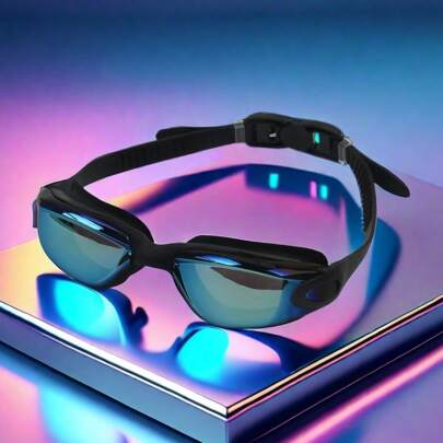 Colorful Electroplating Anti-Fog Swimming Goggles, Adjustable Adult Unisex Swimming Accessories, Beach Essentials, Beach Accessories, Pool Float